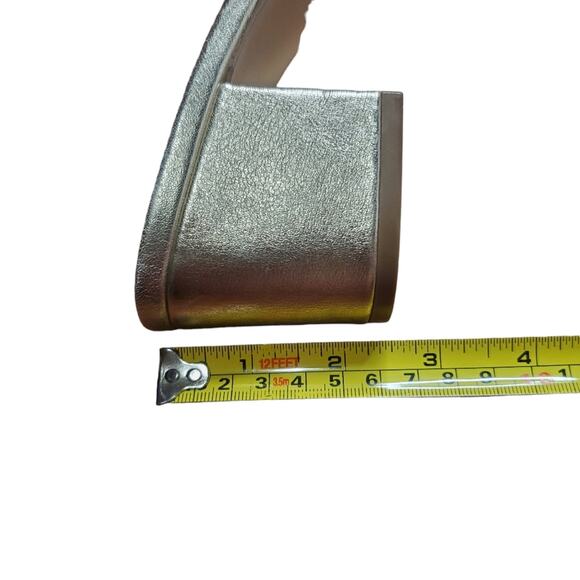 Steve Madden Issy Square Toe Strappy Block Heels Gold Women's Size 7.5 - Picture 12 of 15